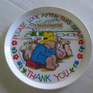 Silite Paddington Bear 8.25 in Melamine Plate 1983 "Please Look After This Bear"